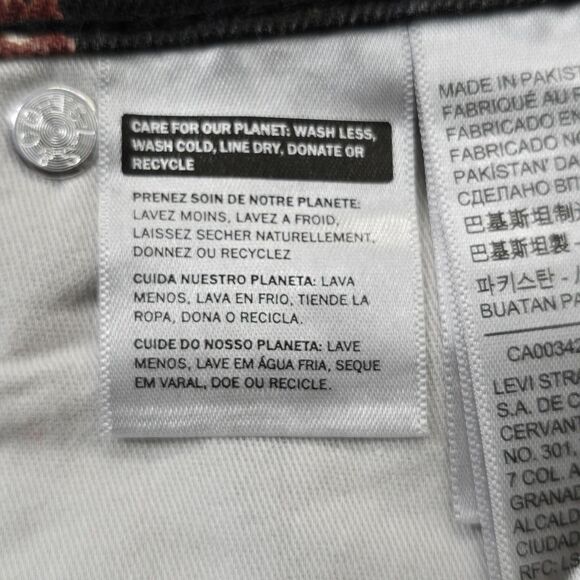 Levi's 314 Flowered Shaping Straight Jeans Size 31x30 Women's Mid Rise - Picture 15 of 16